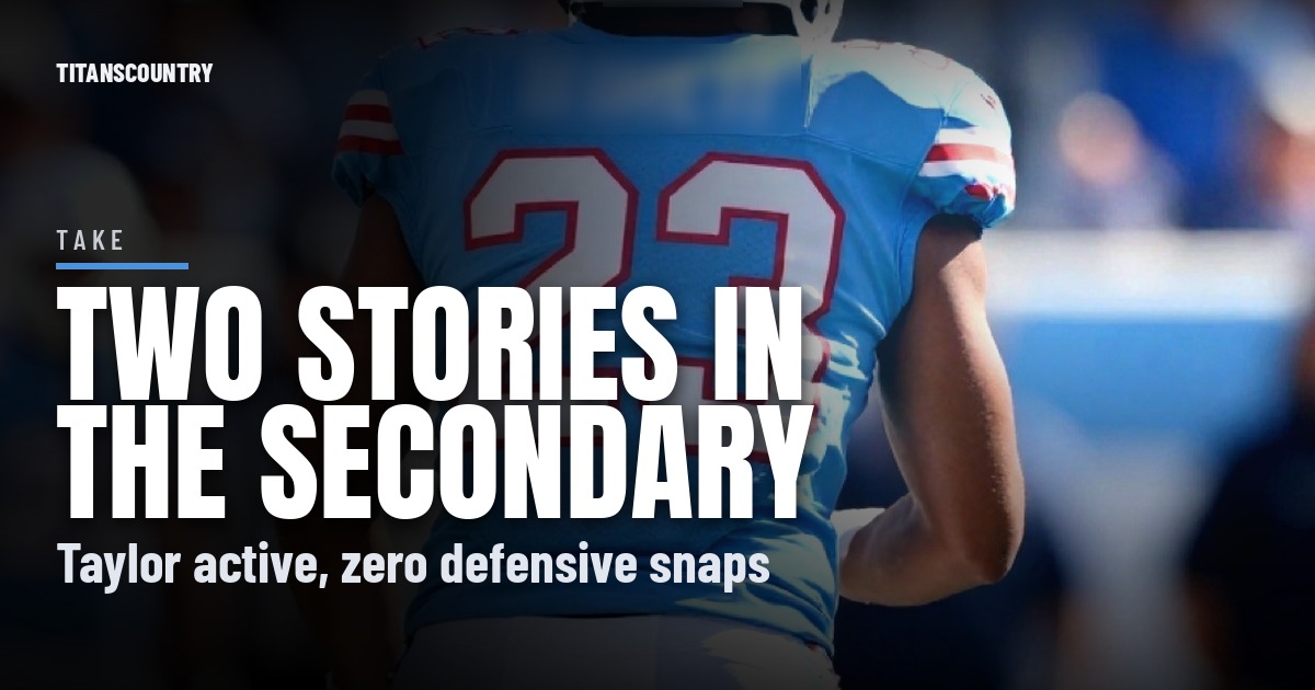 Two Stories in the Titans Secondary: Cor'Dale Flott Is Rolling, Alontae Taylor Is Sitting